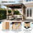 Joyside Outdoor Solid Wood Patio Gazebo,Hardtop Gazebo with Privacy Curtains,Snow Support, Wind Resistance, Shade for Garden, Patio, Deck, Entertaining