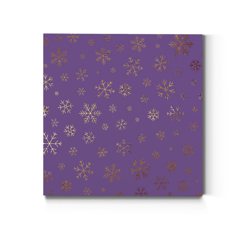 Flocons de neige violets-reproduction d’art sur toile tendue, H 10 po x l 10 po x P 1,5 po