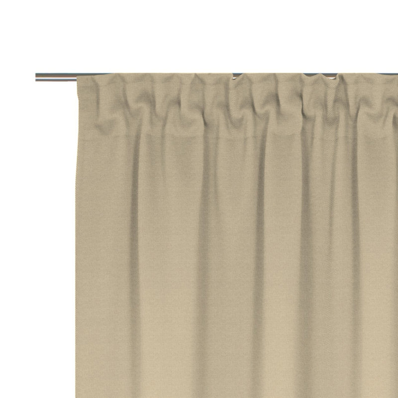 Uni Collection 100% Cotton Room Darkening Curtain Single Panel, 142cm wide x 345cm high, Beige