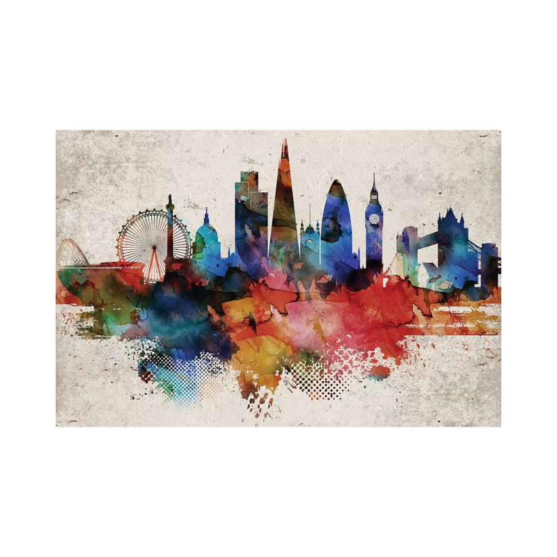 London Abstract - Print on Canvas, Wrapped Canvas, 66.04 cm H x 45.72 cm W x 1.91 cm D