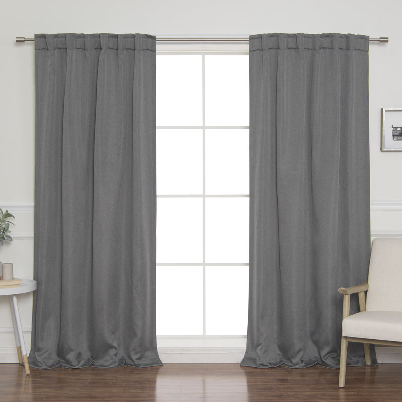 Vicenta Blackout Curtain Panel Pair, Dark Gray, 52"W x 84"L