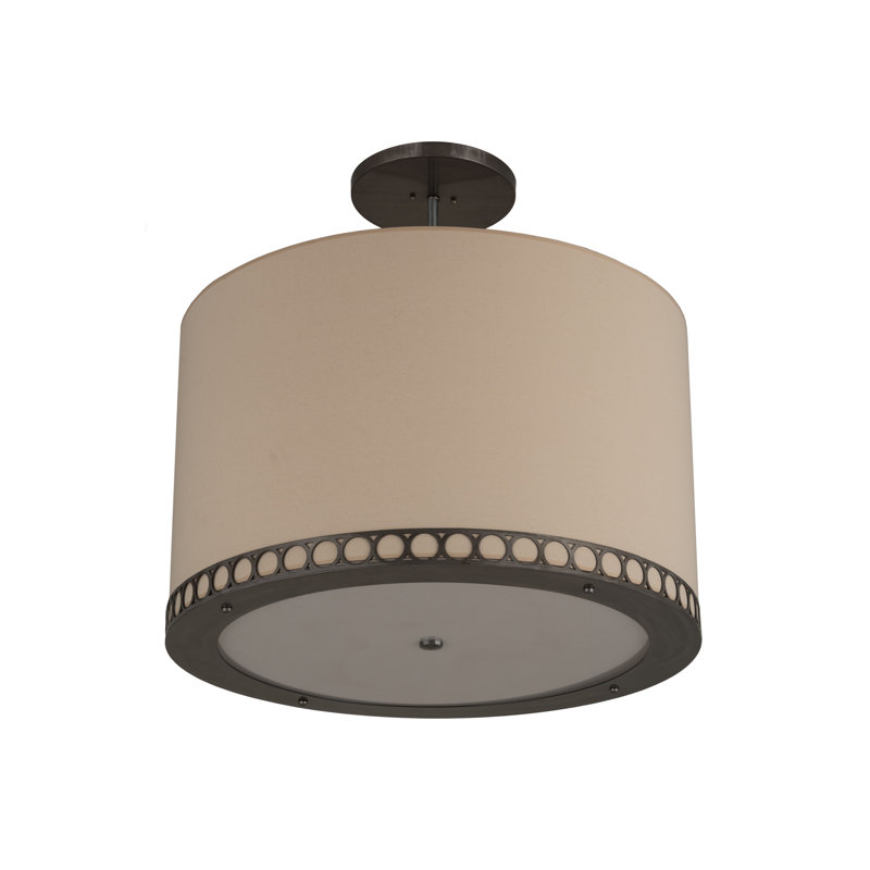 Lustre tambour 4 lumières à abat-jour Zeb