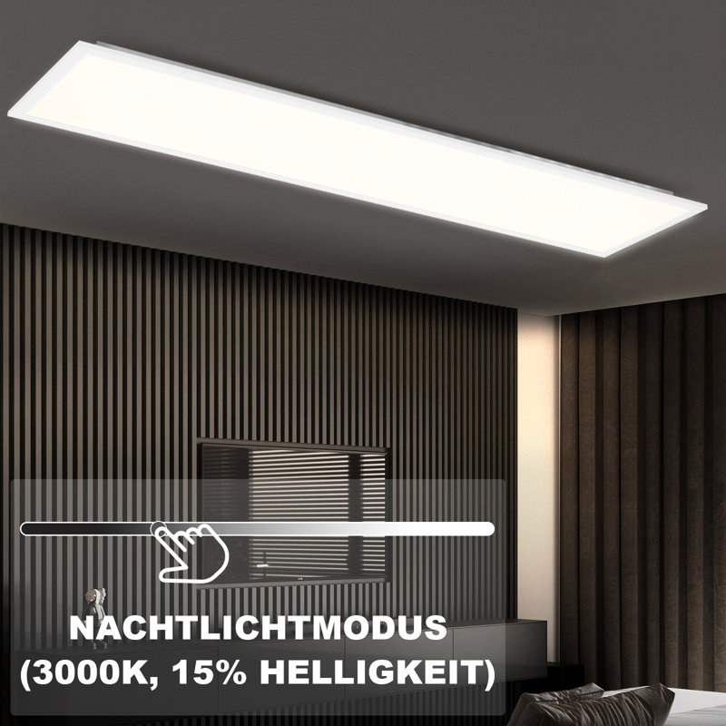 LED ceiling light panel - dimmable 3000K -6500K ceiling panel long RGB color change with remote control office lamp for living room dining room playroom