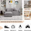 Causeuse modulaire rembourrée avec repose-pieds, coussins lombaires et coussins moelleux-378503952