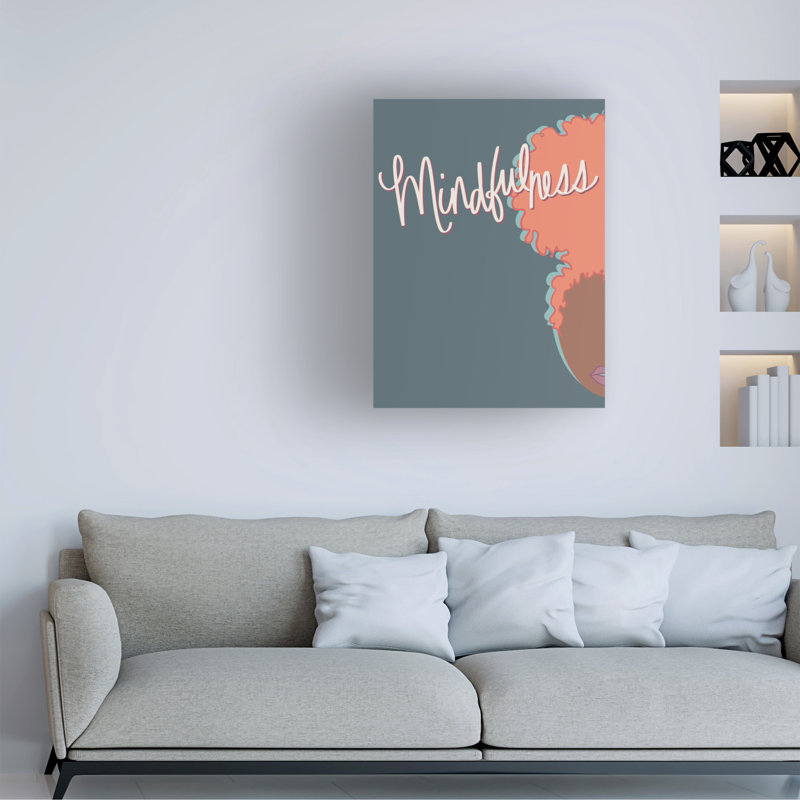 Marlee Ash Calligraphy & Design Curly Mindfulness sur toile, H 19 po x l 14 po x P 2 po