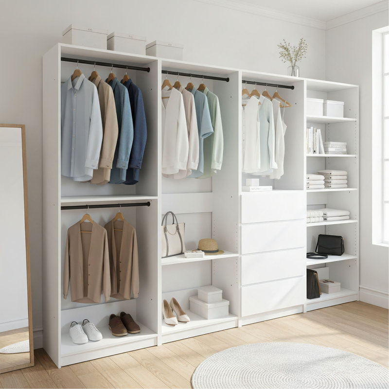 Prosper White Freestanding Walk In Wood Closet System