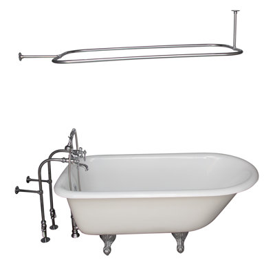 60'' x 30'' Freestanding Soaking Cast Iron Bathtub