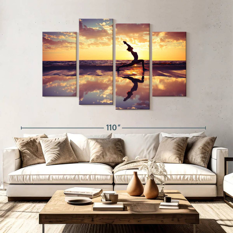 Kerrick yoga au coucher du soleil, H 54 po x l 84 po
