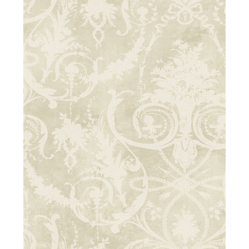 Papier peint à motifs damassés Melina, Brun clair métallique