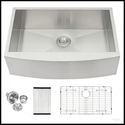 36 Farmhouse Sink - 36 x 20 x 9 Inch Kitchen Sink Stainless Steel 16 gauge Apron Front Kitchen Sink