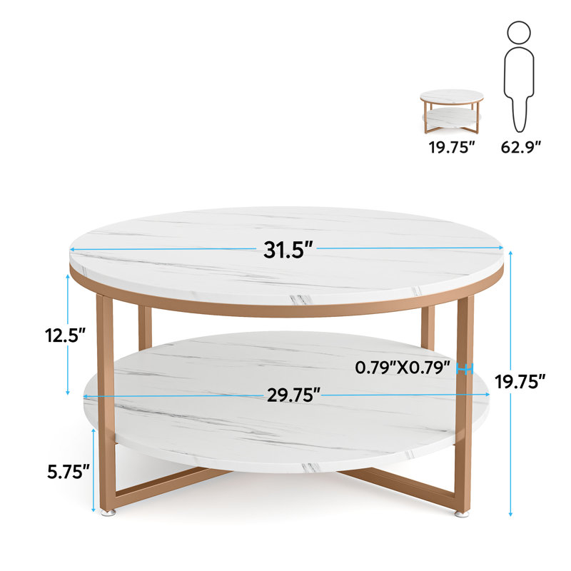 Table basse Muntaha, H 19,75 po x l 31,5 po x P 31,5 po