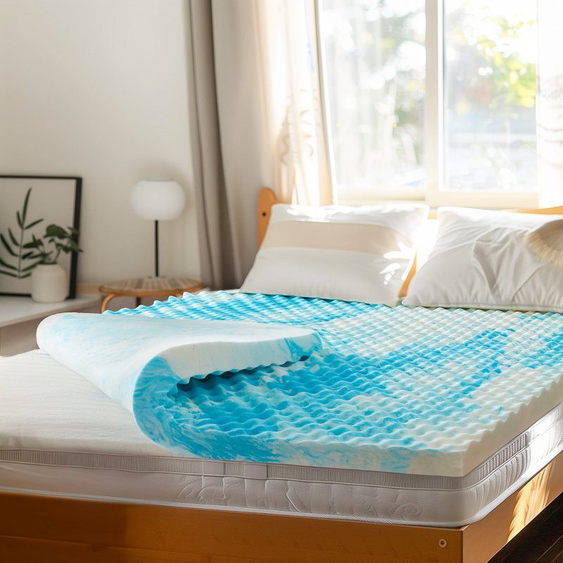 Wolken 3'' Egg Crate Gel Memory Foam Mattress Topper, Mattress Topper with Infused Cooling Gel, Twin