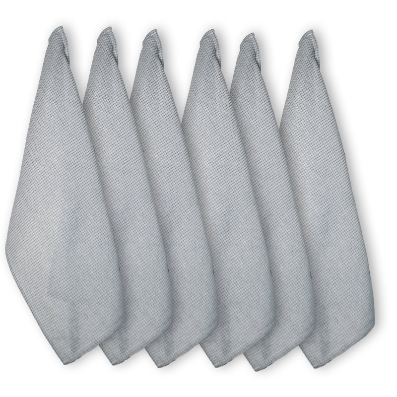WAFFLE KITCHEN TOWELS SET OF 6, Gris-blanc