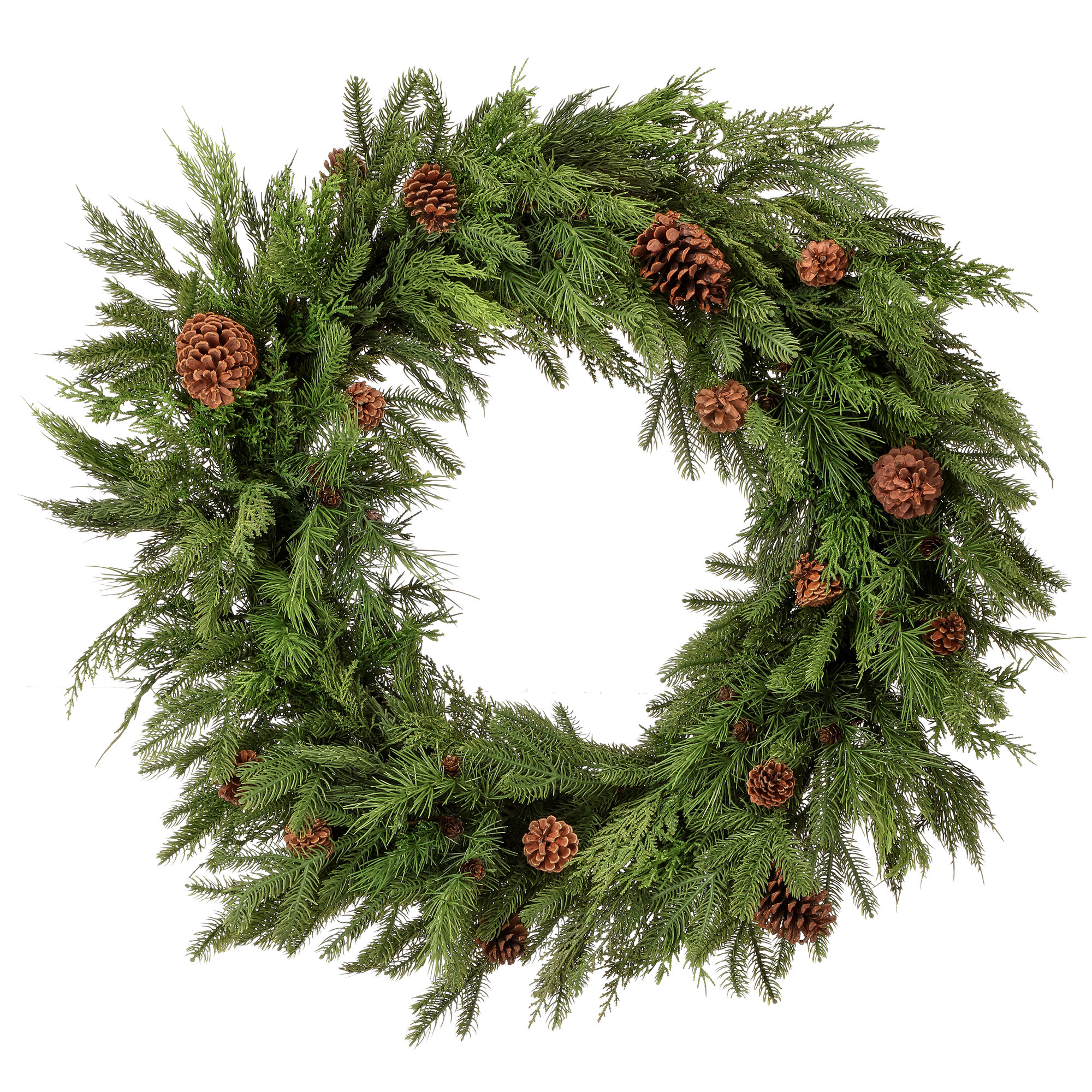Natural Touch Mix Evergreen Wreath, 36" W x 36" H x 7" D