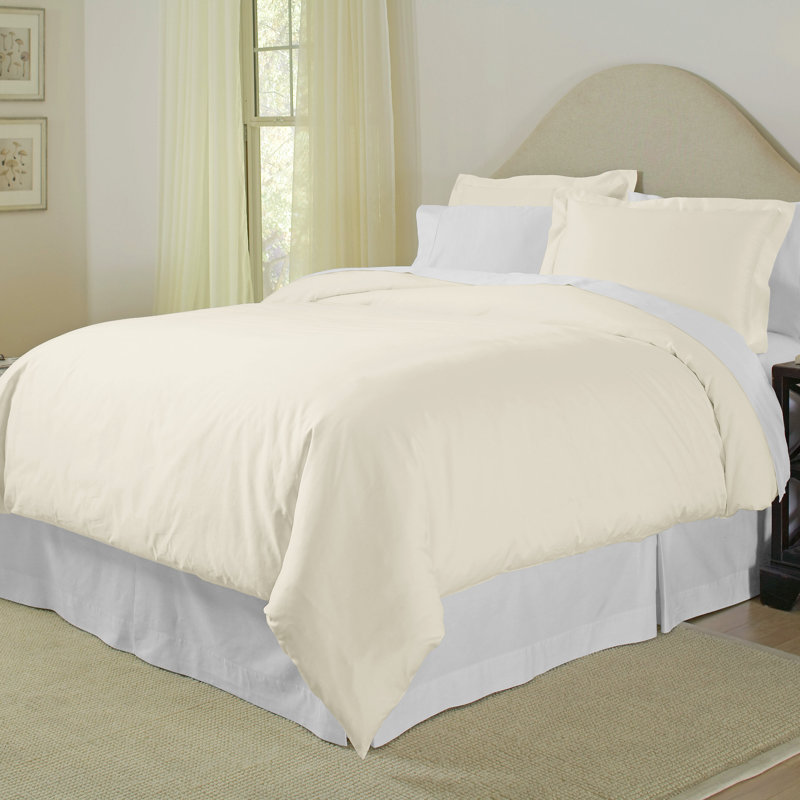 100% Cotton Sheet Set, Queen Sheet Set with 2 Pillowcases, Parchment