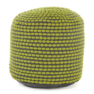 River Water Resistant Handcrafted Cylindrical Pouf, White by Dakota Fields