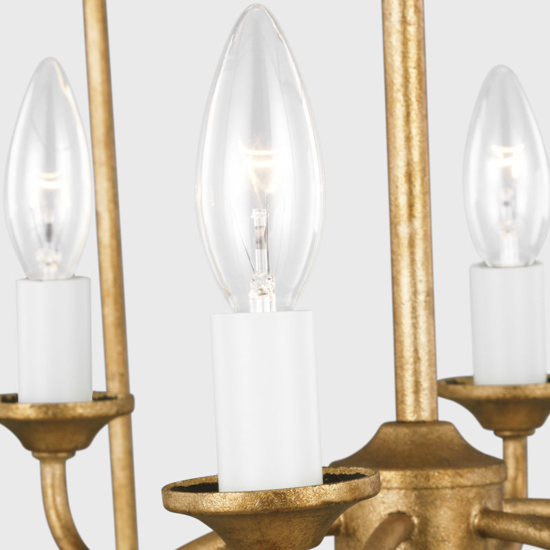 Bantry House 6 - Light Chandelier, Antique Gild
