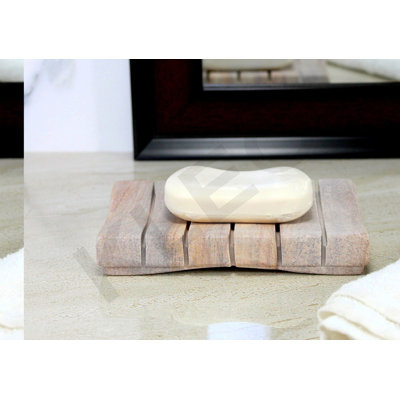 EcoStone Vertical Soap Holder - Natural Water Absorbent, Unique Rainbow Stone Bath Accessory