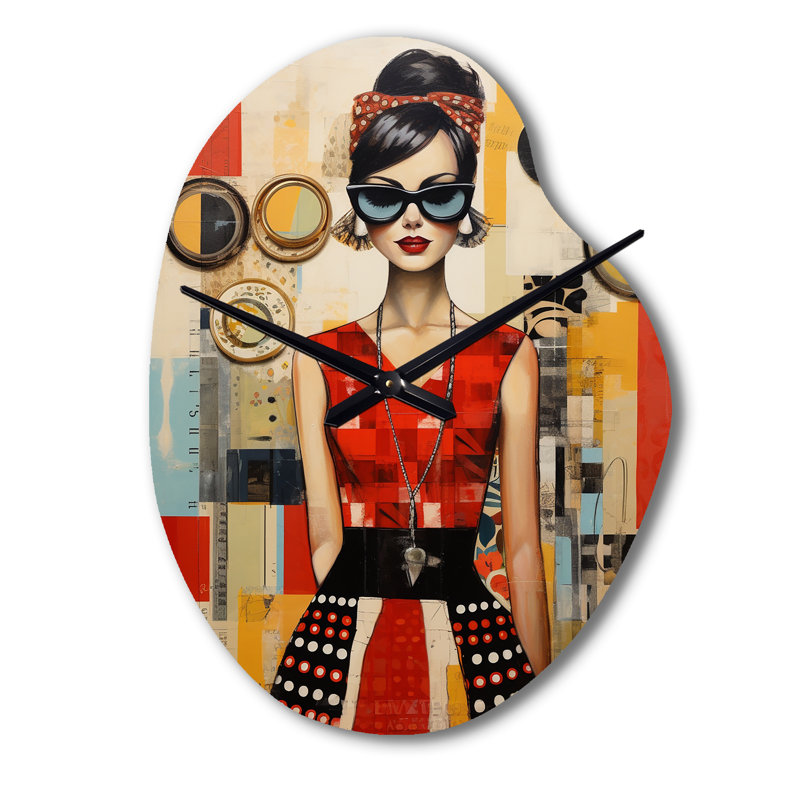 Horloge murale asymétrique Mid-Century, Grand