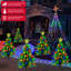Ensemble de 2 décorations de Noël pour sapin de Noël d'extérieur, 8 lumières de sapin de Noël solaires avec 100 lumières DEL de Noël pour l'extérieur