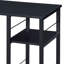 Bureau d'écriture rectangulaire spacieux à 2 tablettes noires avec rangement spacieux et base en métal moderne pour des espaces de travail efficaces