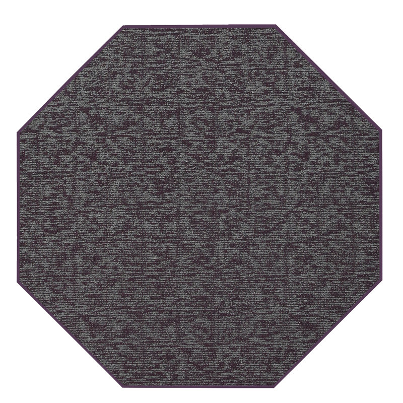 Elemental Accent Rug - Purple Distressed Geometrical Print, Octagon 8'