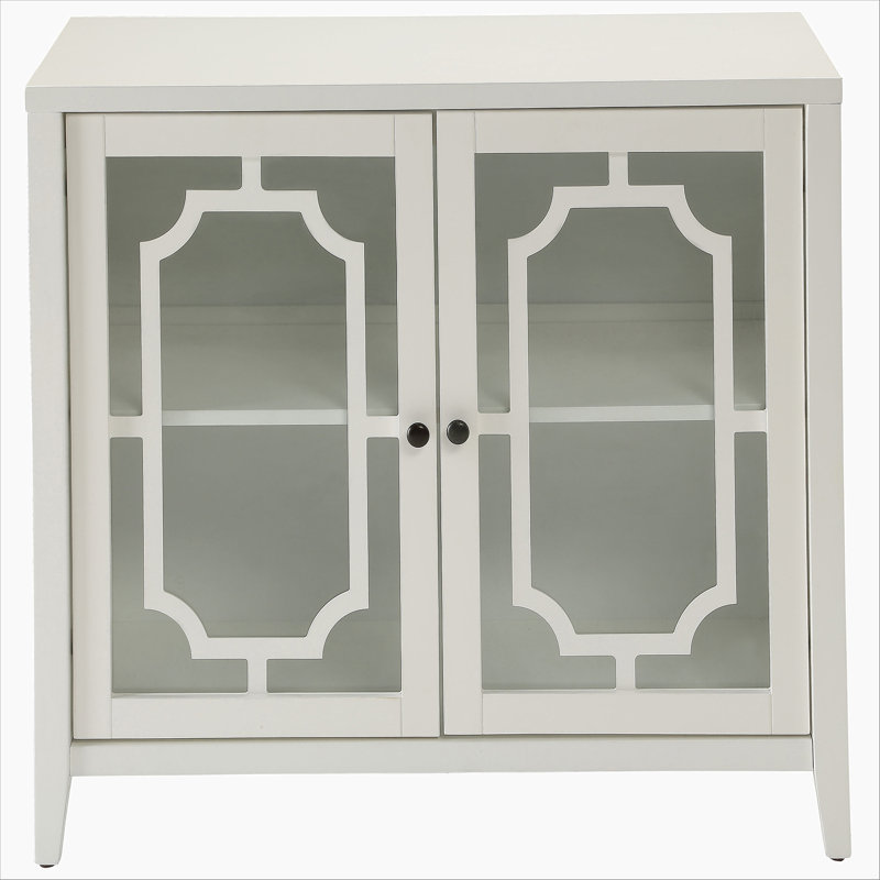 Stetson Console Cabinet with Glass Doors & Storage Shelf, 31.5" H x 36.5" W x 16.5" D