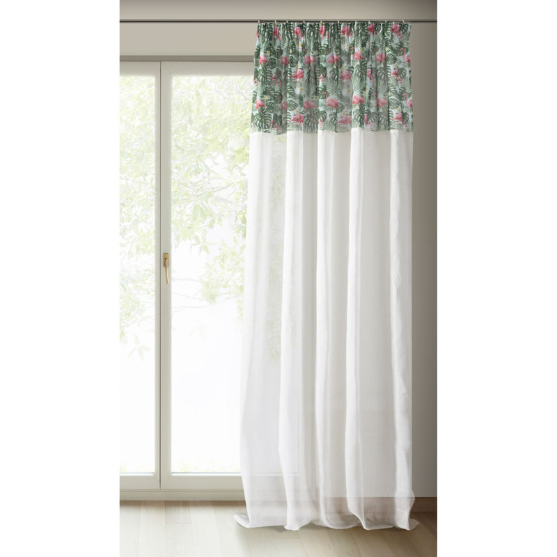 Saegertown Slot Top Semi Sheer Single Curtain