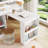 White Rubber Wood Watsons Loft Bed With Drawer Cabinet, Shelving, Pull-Out Desk, Safety Guardrail, And Ladder-1759797857