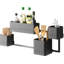 Pot de fleurs mural modulaire avec 4 pots réglables, cadre en métal pour l'intérieur et l'extérieur, présentoir de jardin personnalisable avec système de drainage