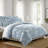 Elwood Cornflower Blue Cotton Comforter Set  8 Piece-109897361