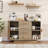 47" Fluted Buffet Cabinet with Sliding Doors & 4 Drawers, Modern Oak Coffee Bar Storage for Dining/Living Room