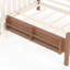 Beige Queen Size Floor Bed With Storage Bookcases, Pine Wood, Guardrails And Easy Assembly For ' Arrangement