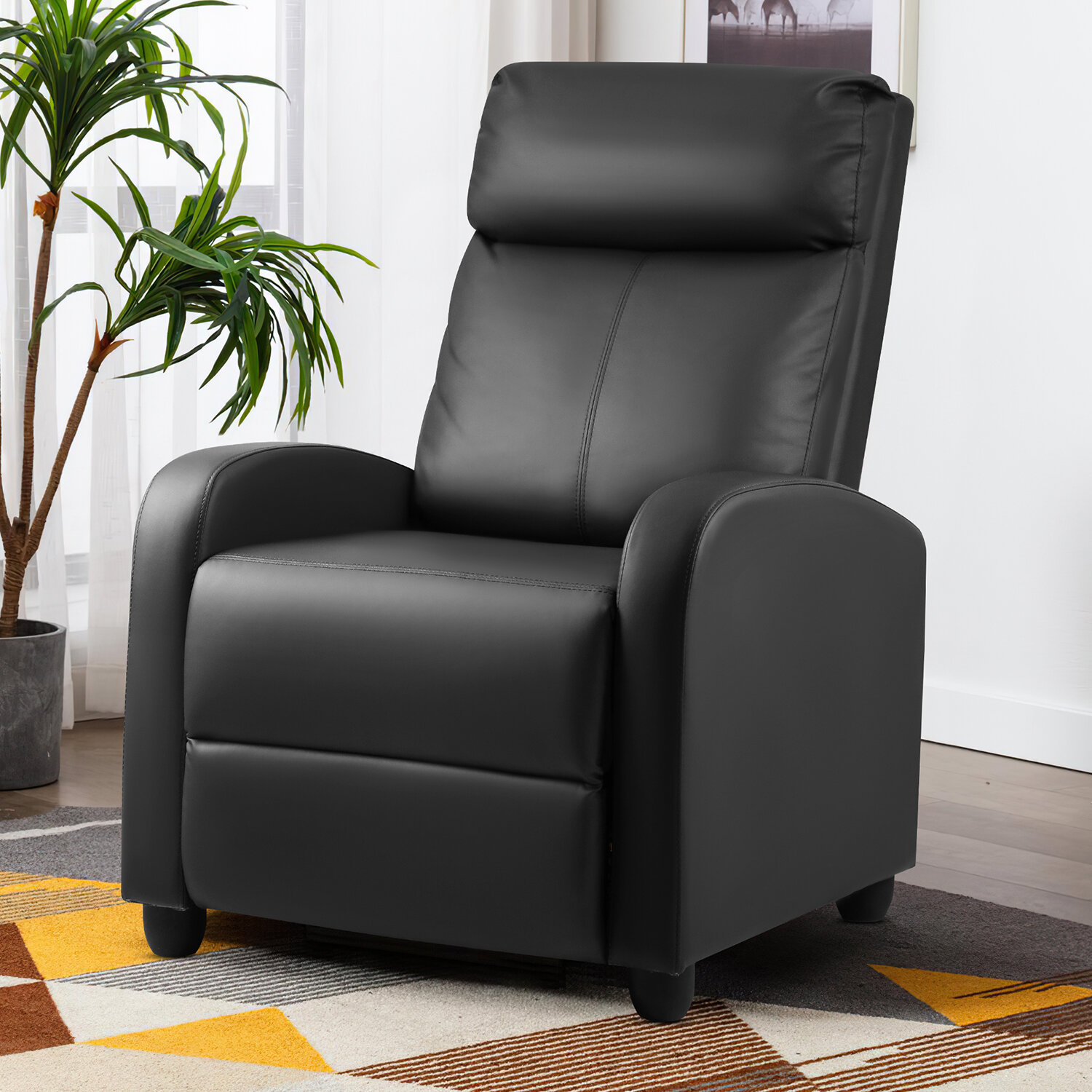 Small gray leather discount recliner