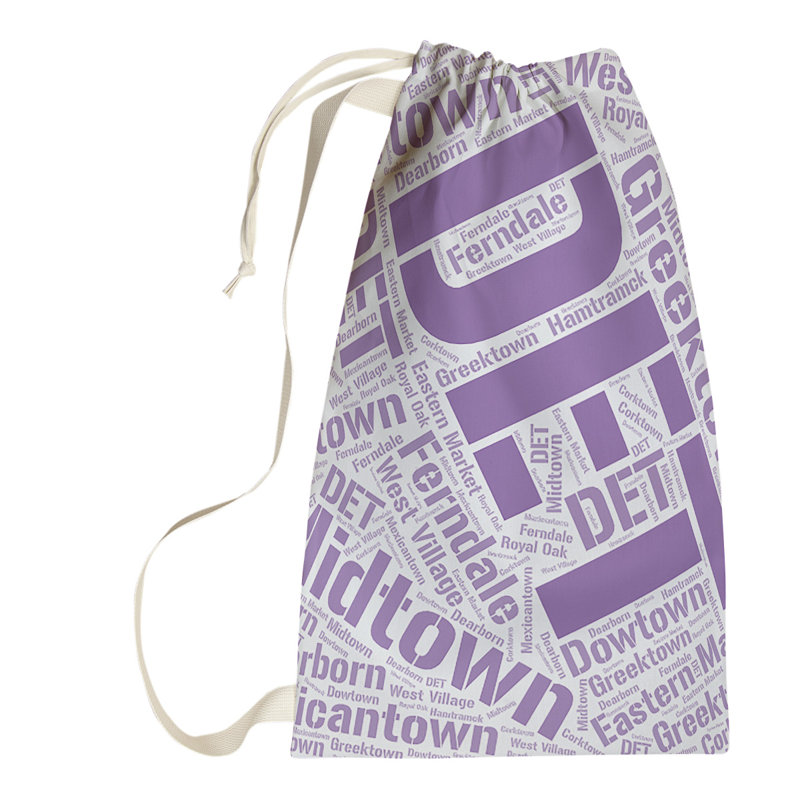 Laundry Hamper with Handles, Small (29" H x 18" W x 1.5" D), Purple, Detroit