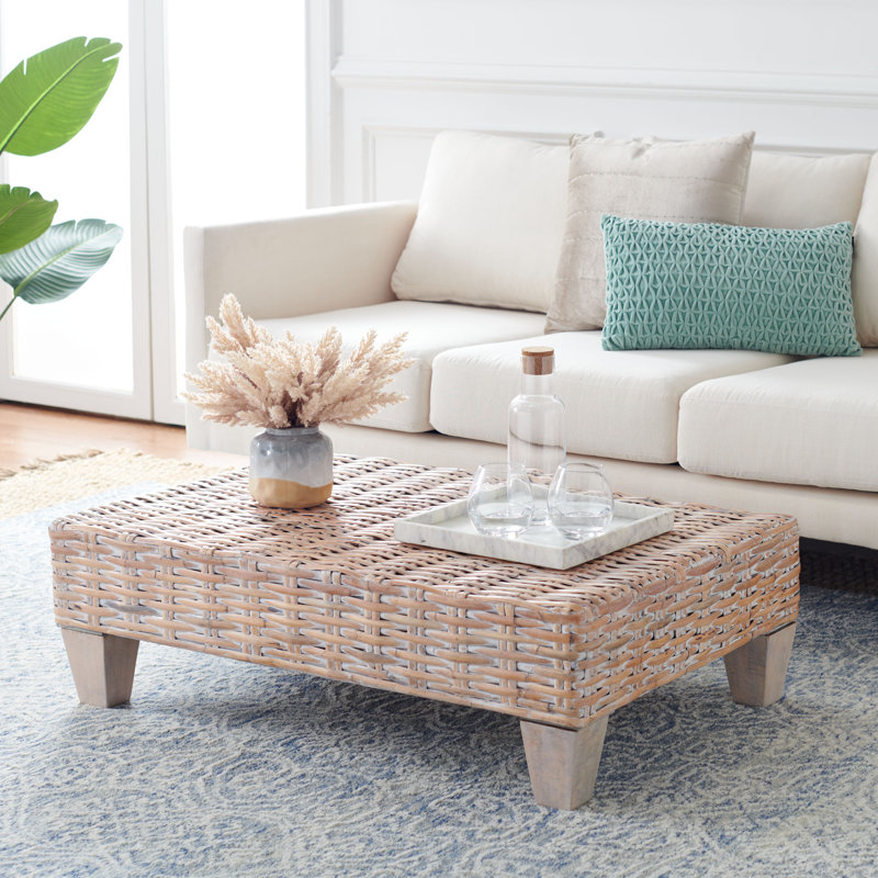 Esin Single Coffee Table, Natural White Wash
