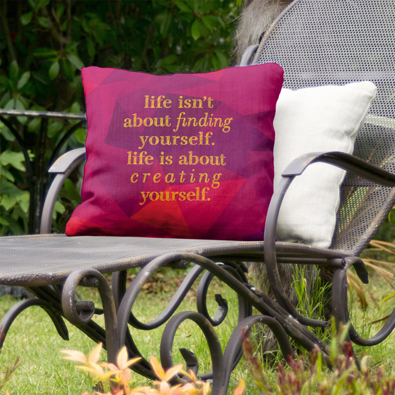 Coussin décoratif intérieur/extérieur vous permettant de créer vous-même, 20 po x 20 po, Rubellite / or