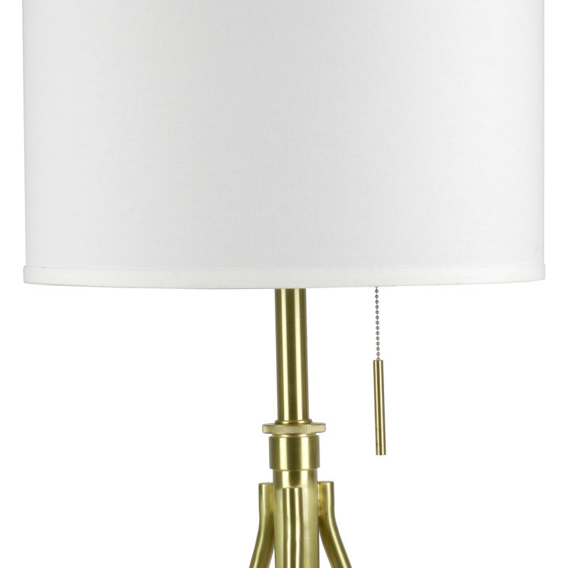 32-37"H Adjustable Tripod Table Lamp - Brushed Gold, Modern Tripod Design, Brushed Gold