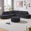 Canapé modulaire incurvé modulaire avec tissu chenille, 4 tabourets incurvés et 6 coussins décoratifs, sans nuage requis pour le salon, la chambre à coucher ou le bureau-939942547