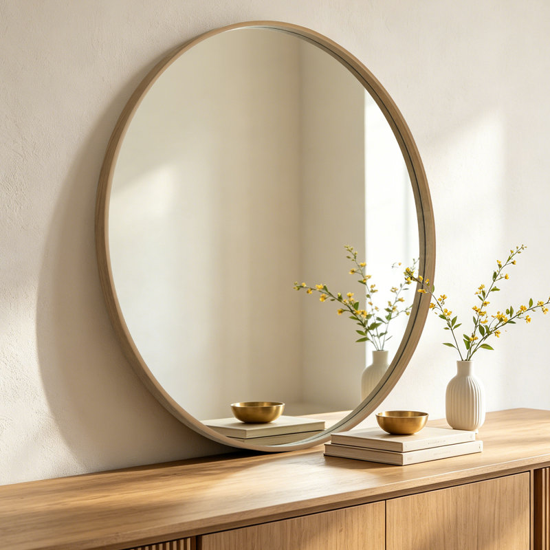 Miroir Karrina, Noyer, 40 po x 40 po