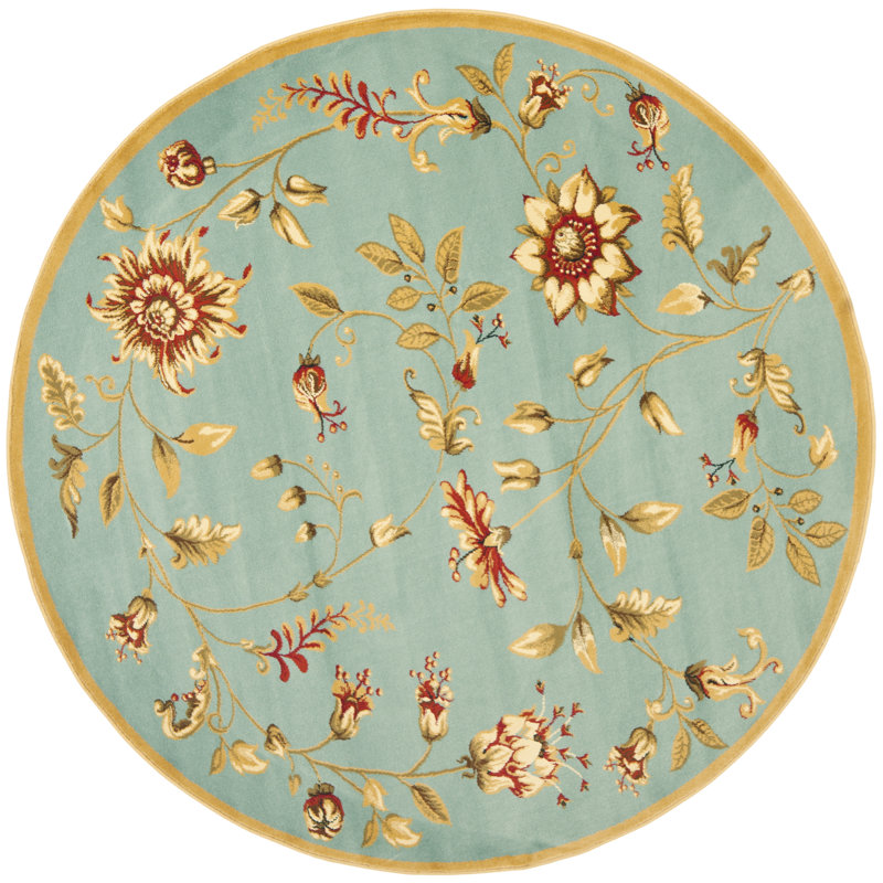 Carolane Performance Floral Rug, Round 5'3"