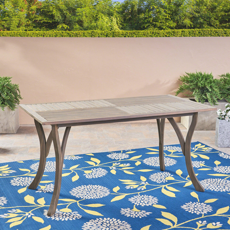 Brizio Rectangular Outdoor Dining Table , 59.00'' in. W 31.50'' in. D, Gray