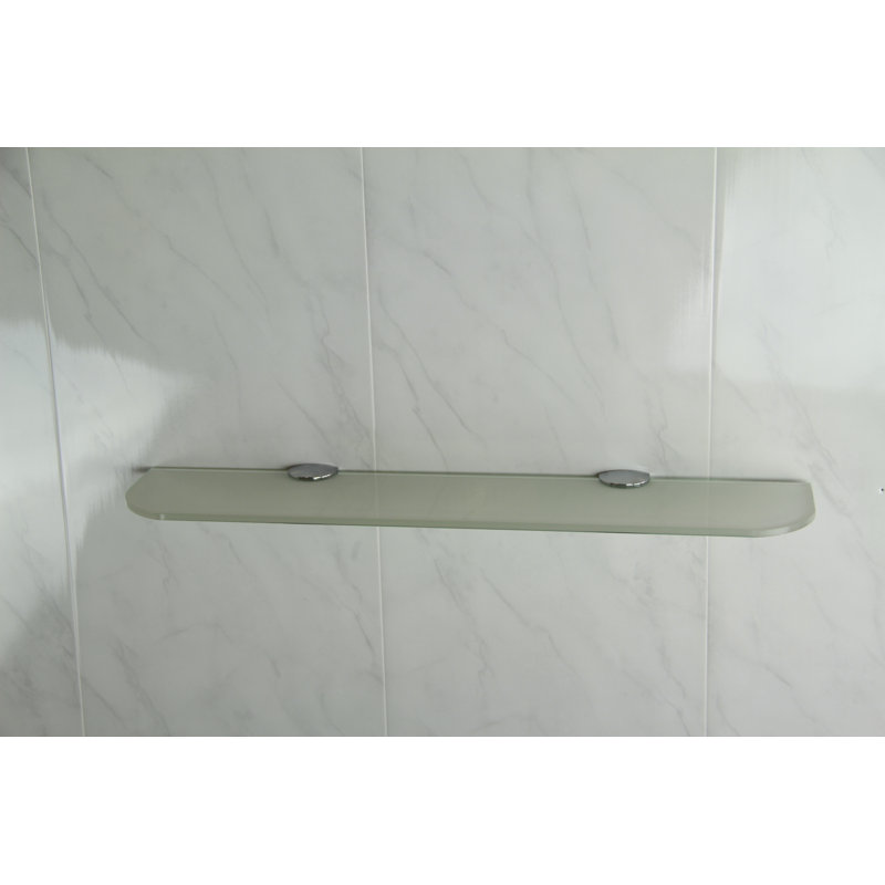 Fanni Glass Floating Shelf with Adjustable Shelves, White, 0.6cm H x 50cm W x 10cm D