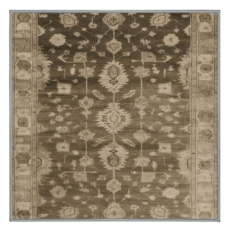 Tapis gris lavable à la machine, Carré 4 pi