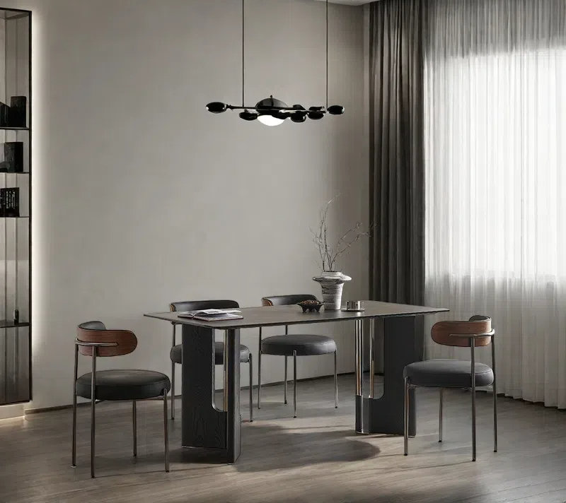 Lee S Luxury Furniture Industrial Style Rock Plate Dining Table Photo Inspiration