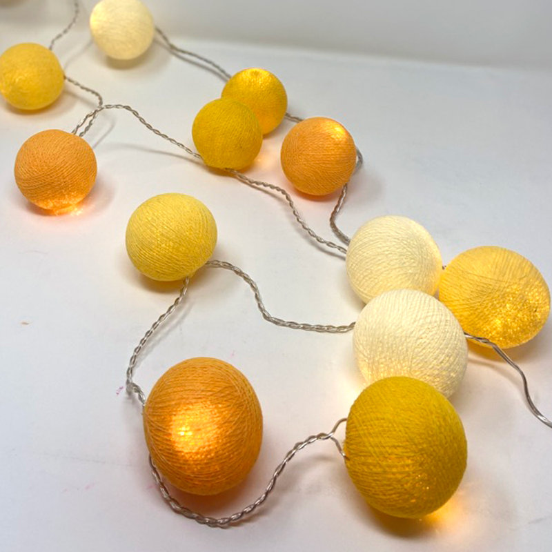 Misti LED Cotton Ball String Light, 30 Lamps - 8 Metre Long