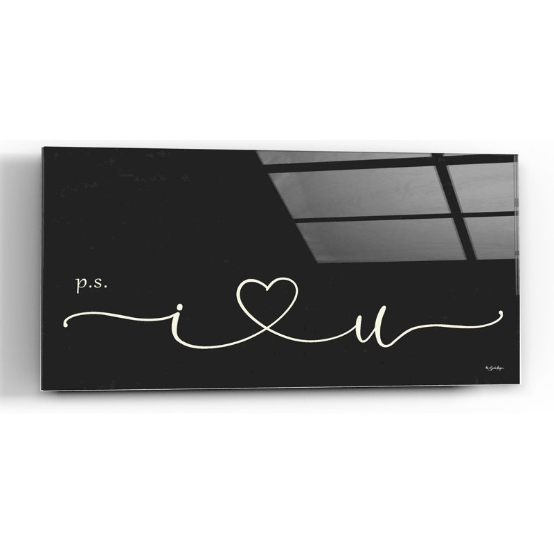 «I Heart You» par Susie Boyer, art mural en verre acrylique, H 12 po x l 24 po x P 0,2 po