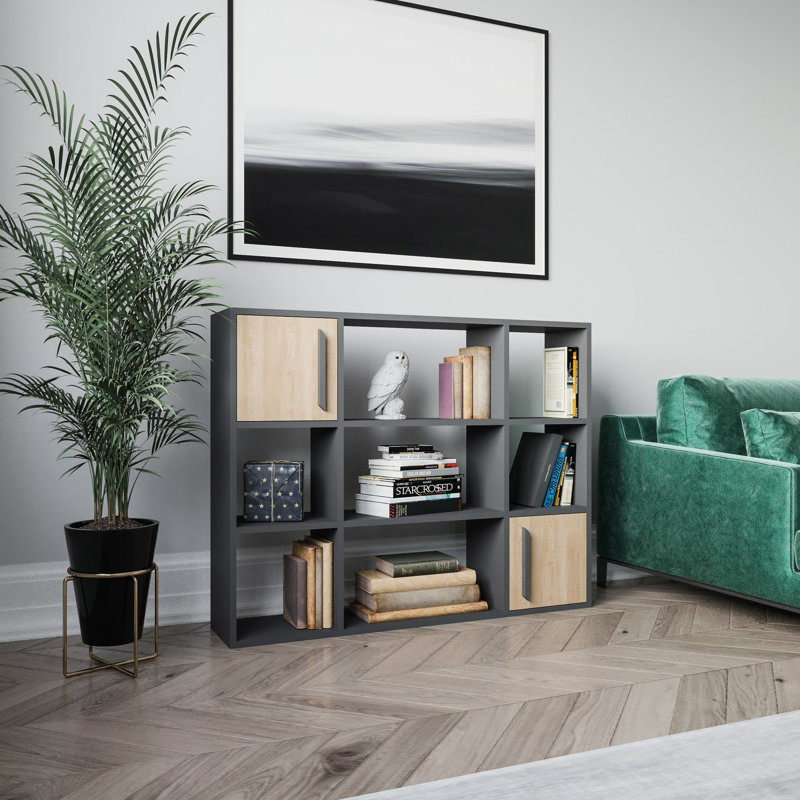 Najiyyah Storage Bookcase, Anthracite/Oak