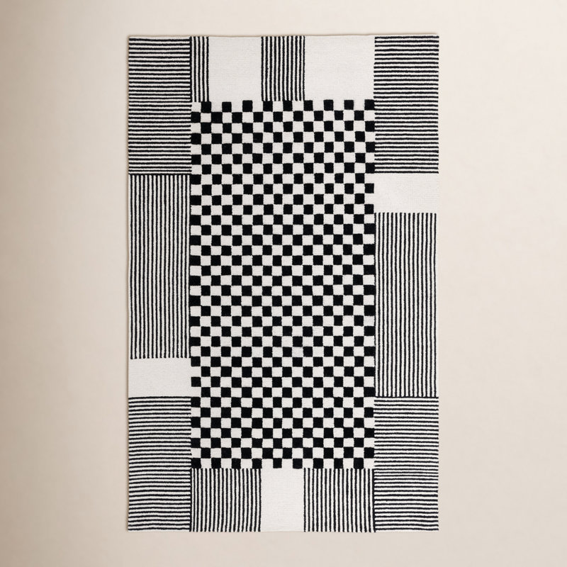 Hertha Wool Area Rug, Rectangle 5' x 8'