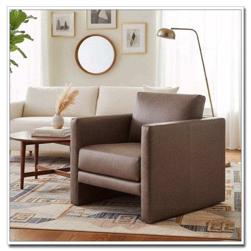Fauteuil d'appoint en similicuir, Espresso